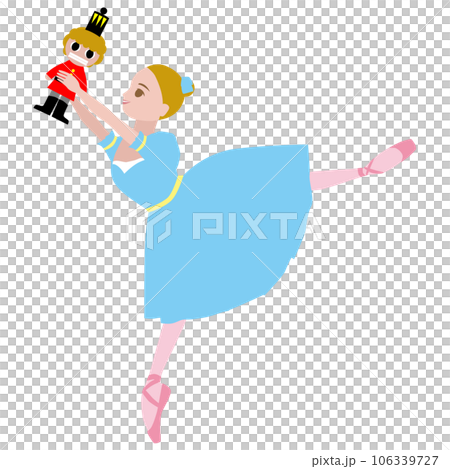 シンプルなバレリーナのイラスト_バレエくるみ割り人形でクララを踊る女の子のイメージ シンプルなバレリーナのイラスト_バレエくるみ割り人形でクララを踊る女の子のイメージ 106339727