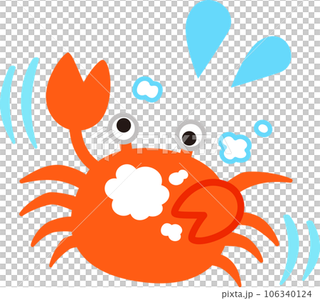 crab character blowing bubbles 106340124
