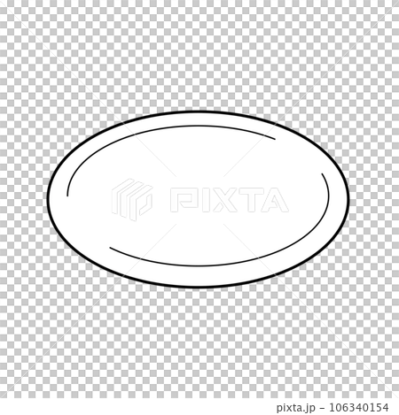 一個簡單可愛的盤子白色背景矢量與主線的插圖剪貼畫 106340154