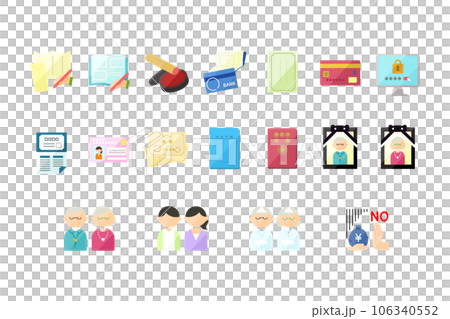 親世代と子世代のもしものとき重要書類アイコン 106340552