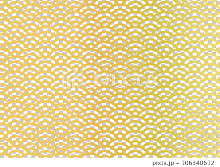 青海波浪紋金色日式花紋背景素材-插圖素材 [106340612] - PIXTA圖庫