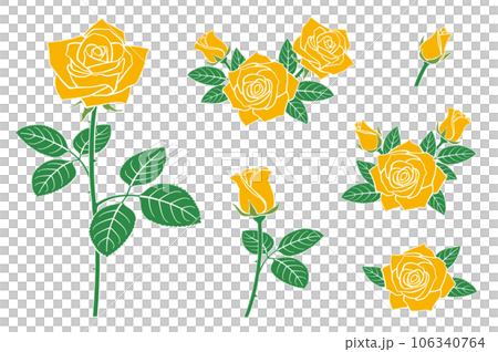 黃玫瑰花圖集圖標集 106340764