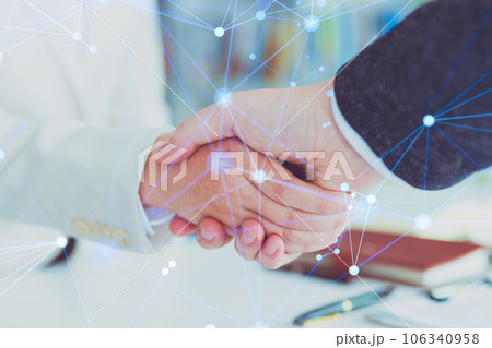 握手する男女：ビジネス 106340958
