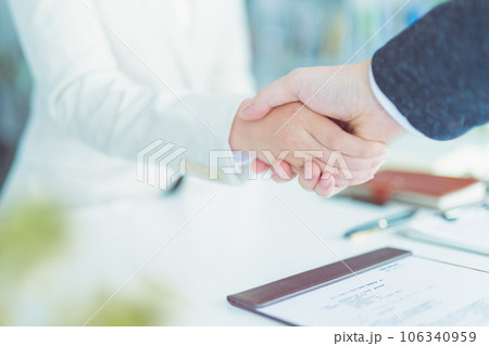 握手する男女:ビジネス 握手する男女:ビジネス 106340959