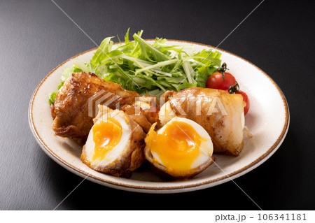 肉巻き半熟卵 106341181