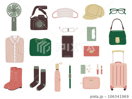 秋の旅行イラストセット　 106341969