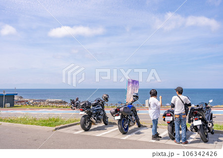海 バイク デート 海岸線 あいろーど厚田 海 バイク デート 海岸線 あいろーど厚田 106342426