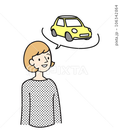 人物 シンプルイラスト 女性とマイカー 人物 シンプルイラスト 女性とマイカー 106342864