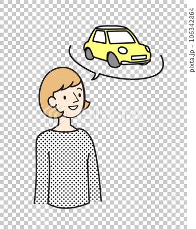 人物 シンプルイラスト 女性とマイカー 人物 シンプルイラスト 女性とマイカー 106342864