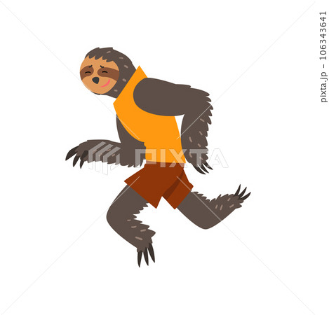Lemur in sport uniform running, funny sportive wild animal character doing sports vector Illustration on a white background Lemur in sport uniform running, funny sportive wild animal character doing sports vector Illustration on a white background 106343641