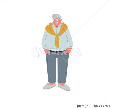 Senior man cartoon character.Vector illustration on white background. 106343704