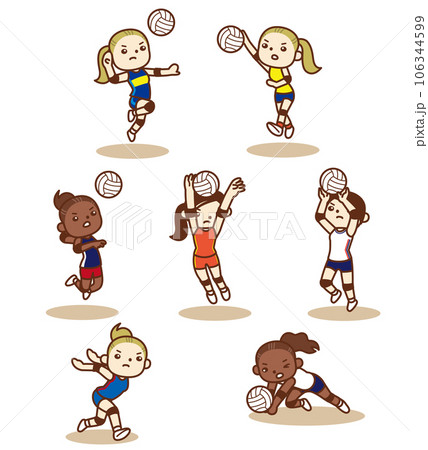 かわいいバレーボールイラスト集 かわいいバレーボールイラスト集 106344599