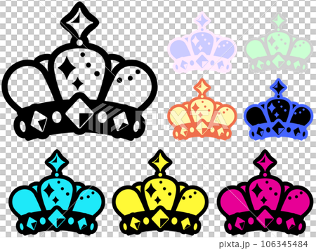貼紙風格皇冠插圖集 106345484