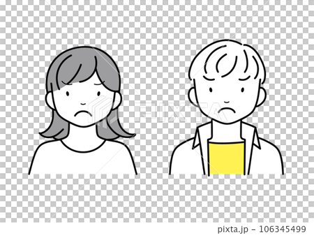 An angry young man and woman 106345499