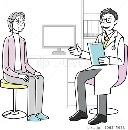 医師の診察を受ける高齢者 106345938