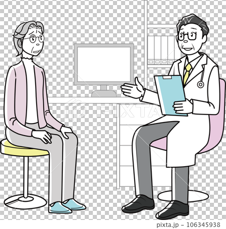 医師の診察を受ける高齢者 106345938
