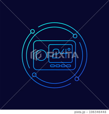 digital thermostat icon, linear design 106346448
