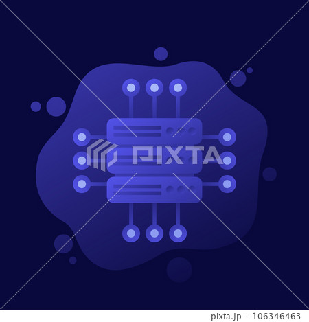 mainframe, server or hosting service icon, vector 106346463