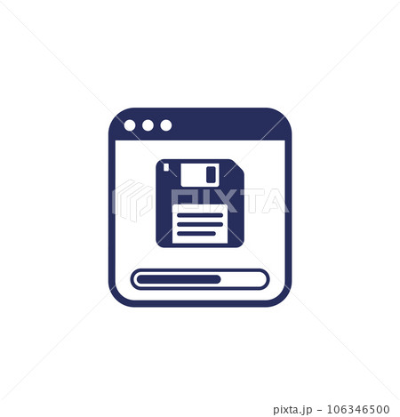 backup or copy files icon with floppy disk 106346500