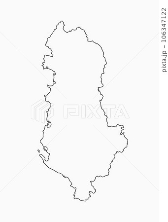 Vector outline map Albania, line border country 106347122