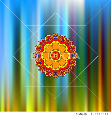 Colorful card with mandala. 106347231