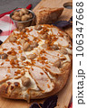 italian pizza with turkey and mushrooms 106347668
