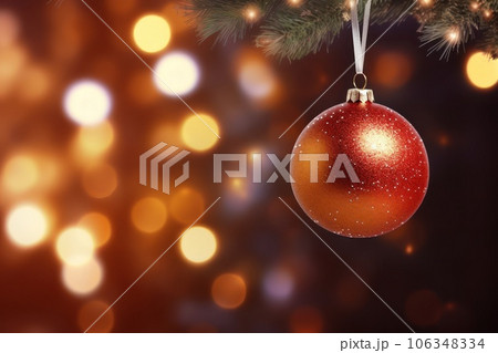 Christmas background with red Christmas decorations. Christmas background with red Christmas decorations. 106348334
