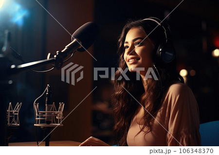 Charming radio presenter. 106348370