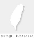Simple white Taiwan map on gray background, vector, illustration, eps 10 file 106348442
