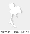 Simple white Thailand map on gray background, vector, illustration, eps 10 file 106348443