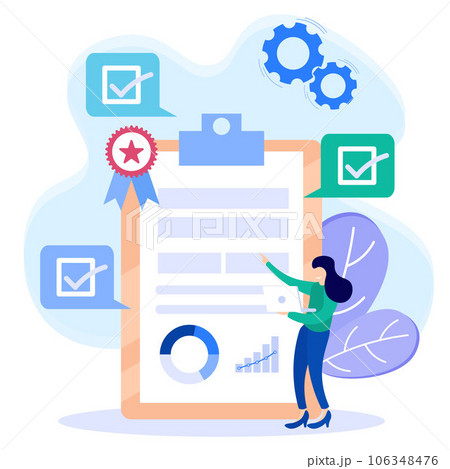 Illustration vector graphic cartoon character of quality control Illustration vector graphic cartoon character of quality control 106348476