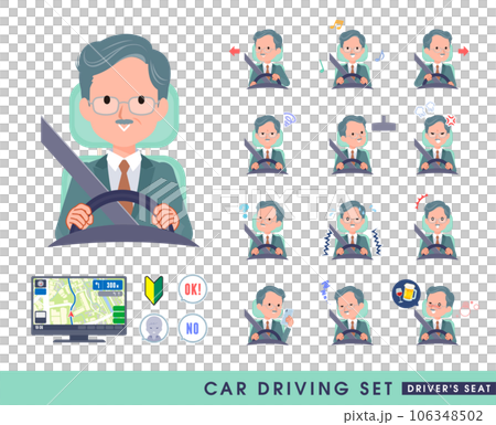車を運転するビジネス社長男性のセット 106348502
