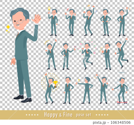 一組商業總裁男士做著充滿活力的姿勢 一組商業總裁男士做著充滿活力的姿勢 106348506