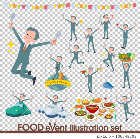一組關於食品活動的商業總裁男士 106348508