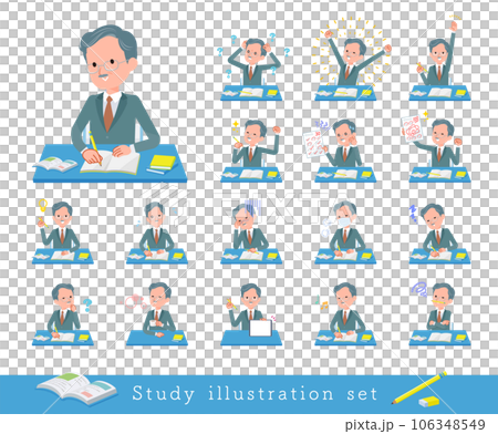 勉強に関するビジネス社長男性のセット 106348549