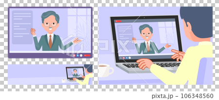 Set of business president men having video chat 106348560