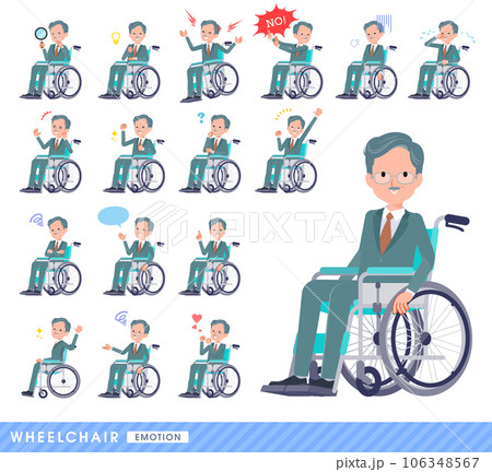 車椅子に乗るビジネス社長男性のセット 車椅子に乗るビジネス社長男性のセット 106348567