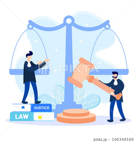 Illustration vector graphic cartoon character of law and justice 106348589