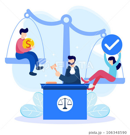Illustration vector graphic cartoon character of law and justice 106348590
