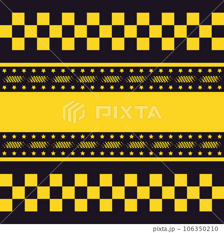 Checkered flag black and yellow sport racing…のイラスト素材 [106350210] - PIXTA