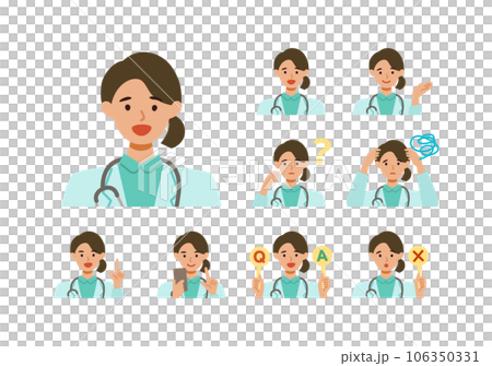 白衣の医師女性の上半身イラスト 笑顔 白衣の医師女性の上半身イラスト 笑顔 106350331