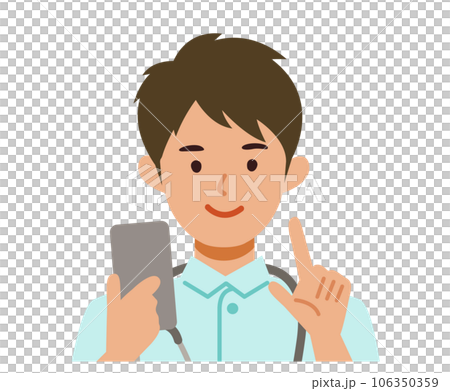 Upper body illustration of a male nurse in a white coat Smartphone 106350359
