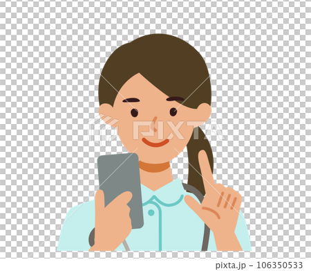 Upper body illustration of a female nurse in a white coat Smartphone 106350533