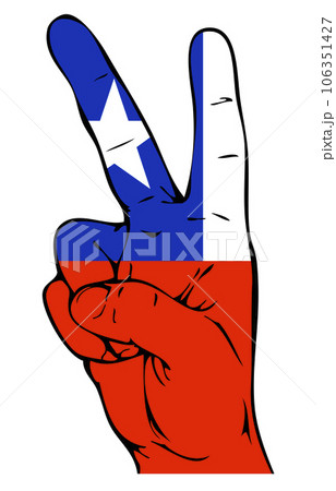 Peace Sign of Chilean flag 106351427