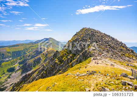 Mount Chopok and Mount Dumbier on sunny summer day in Low Tatras, Slovak: Nizke Tatry, Slovakia 106351725