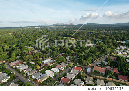 Residential street with houses in Nicaragua Residential street with houses in Nicaragua 106353574