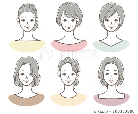 微笑む50〜60代女性のアイコン 106353980