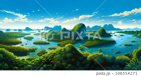 Illustration of a beautiful view of Phang Nga, Thailand 106354271