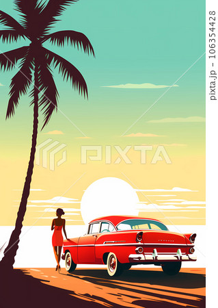 Illustration of a beautiful view of the island of Cuba Illustration of a beautiful view of the island of Cuba 106354428