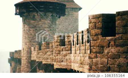old castle walls at the sunset old castle walls at the sunset 106355164